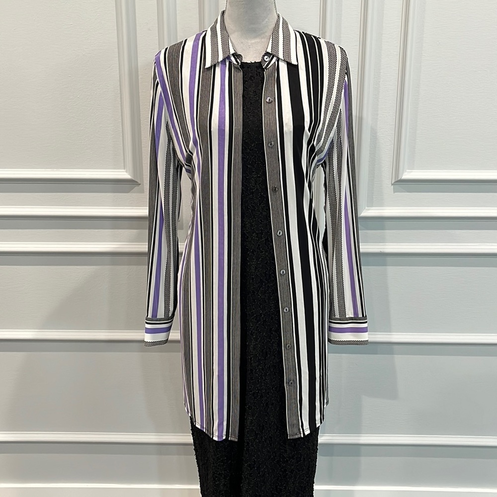 Chico’s Striped Traveler’s Jacket
